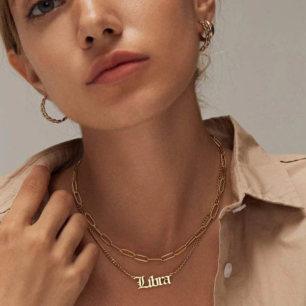 Astro Zodiac Necklace featuring a personalized astrology pendant representing your star sign.

