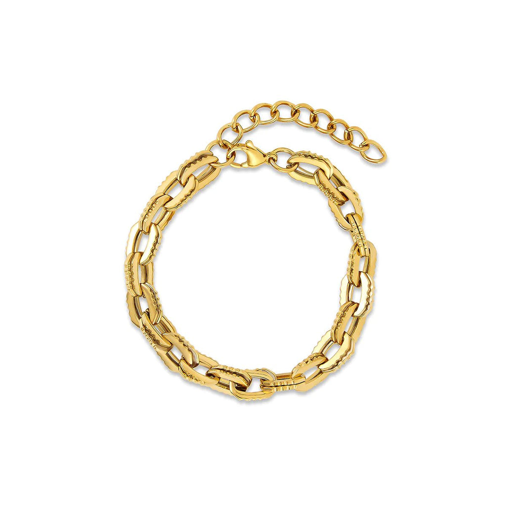 Image of the Chunky Bracelet – a bold 18K gold stainless steel bracelet with a thick, eye-catching design for standout, modern looks.

