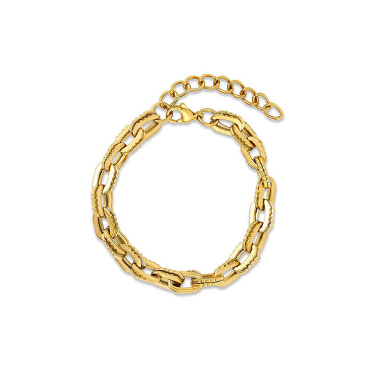 Image of the Chunky Bracelet – a bold 18K gold stainless steel bracelet with a thick, eye-catching design for standout, modern looks.

