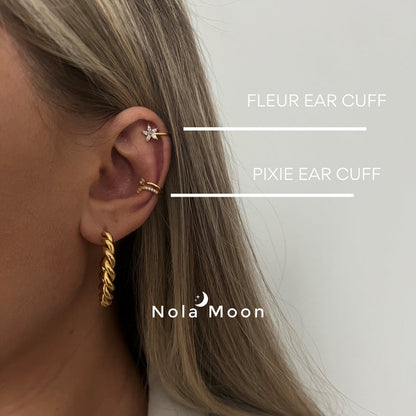 Fleur Ear Cuff S925, sterling silver ear cuff with an elegant and modern design, perfect for adding sophistication to your look.