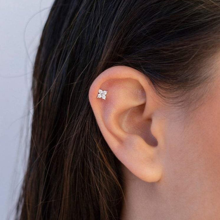 Flower Earring Studs with a delicate floral design, offering a timeless and elegant look for any occasion.