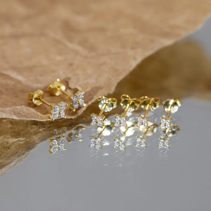 Flower Earring Studs with a delicate floral design, offering a timeless and elegant look for any occasion.