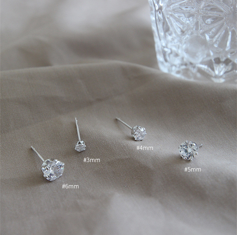 Pave Stud Earrings S925, sterling silver earrings with sparkling pave accents, adding elegance and shine to your look.