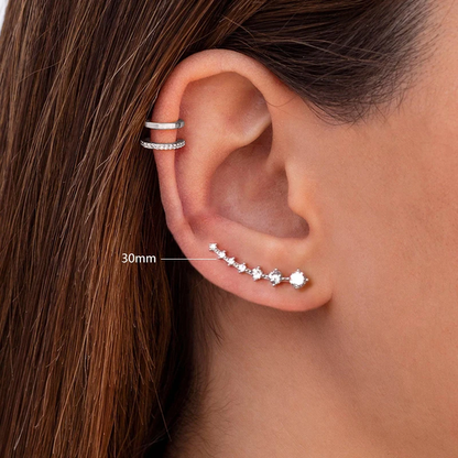 Sophie Ear Climber S925, sterling silver earrings with a chic and modern design, perfect for adding elegance and style to your look.