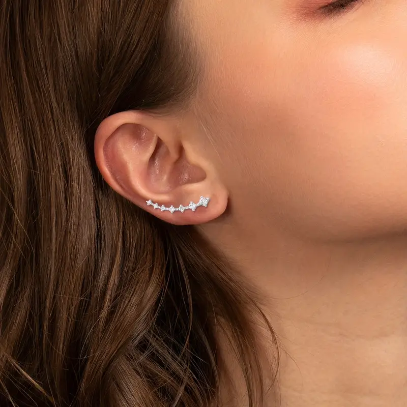 Sophie Ear Climber S925, sterling silver earrings with a chic and modern design, perfect for adding elegance and style to your look.