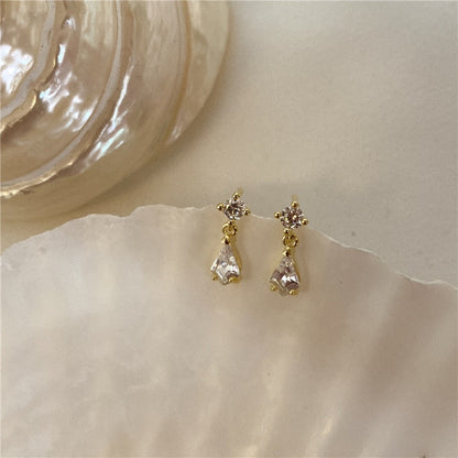 Teardrop Pave Earrings S925