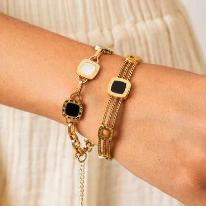 Image of the Velvet Whisper Bracelet – a refined 18K gold stainless steel bracelet with soft, elegant lines for a graceful everyday look.

